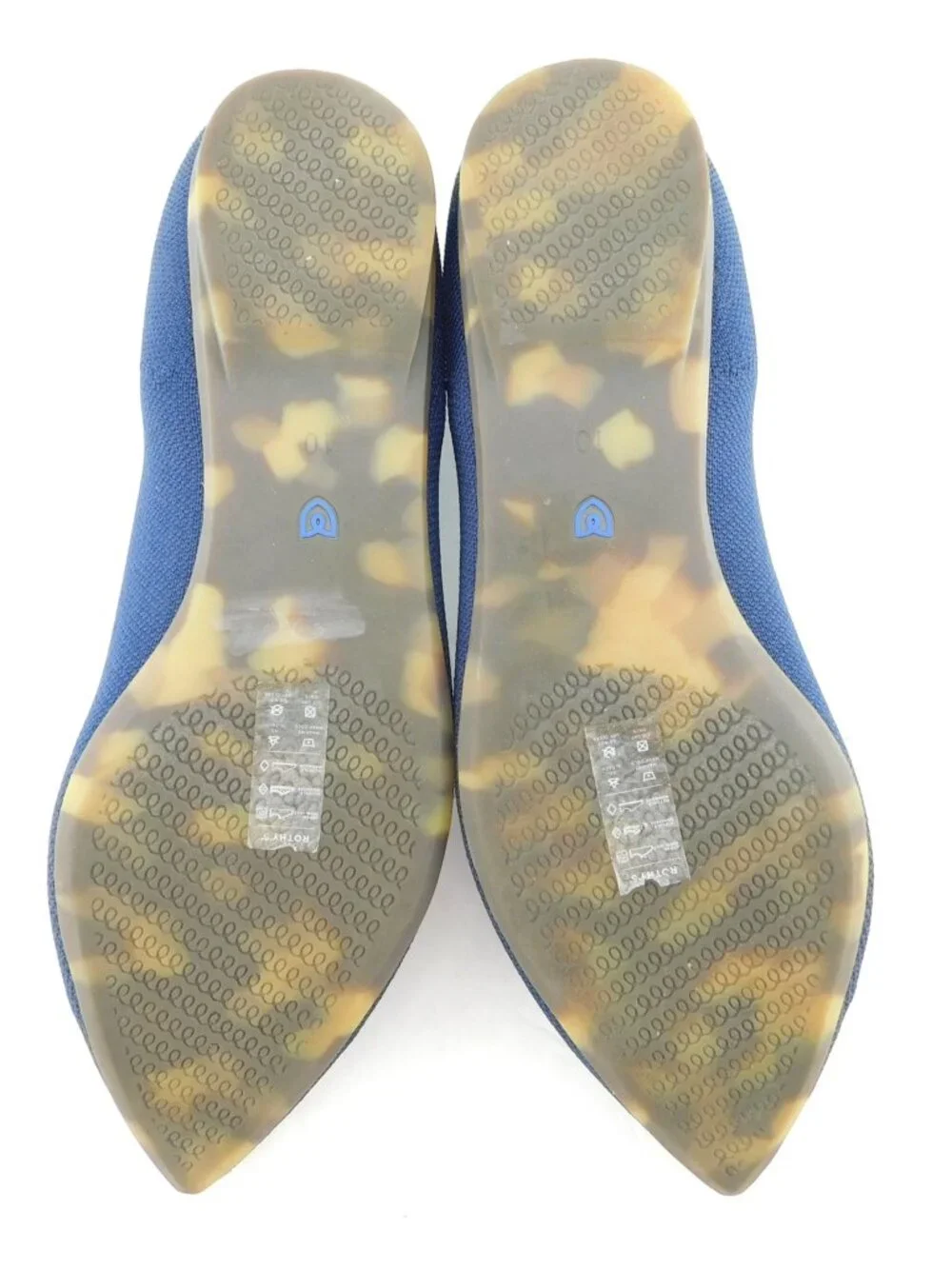 Rothy's Deep Blue Knit Pointed Ballet Flats 10